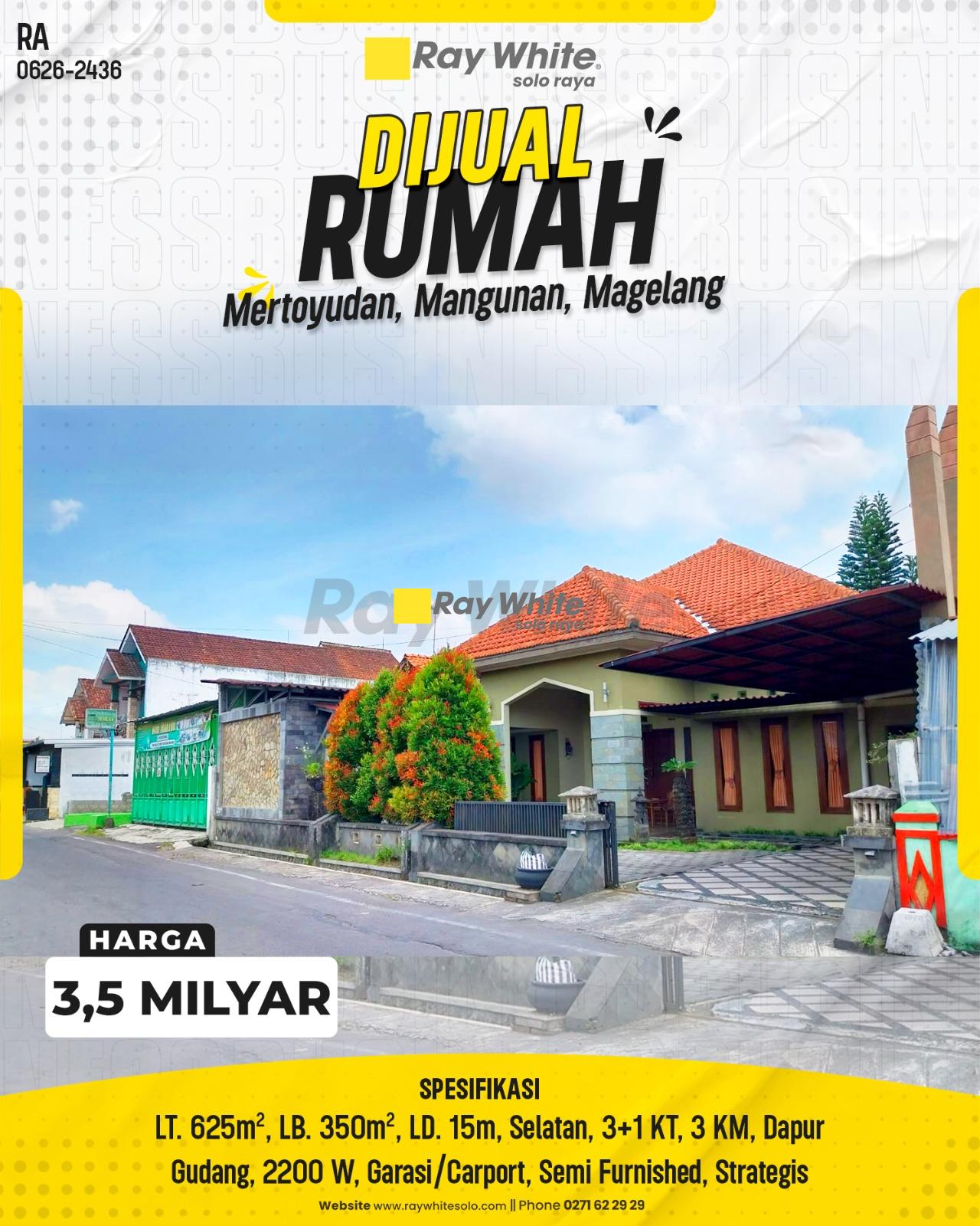 Rumah Mewah Klasik Modern Muka Lebar Hadap Timur Nyaman di Mertoyudan Magelang