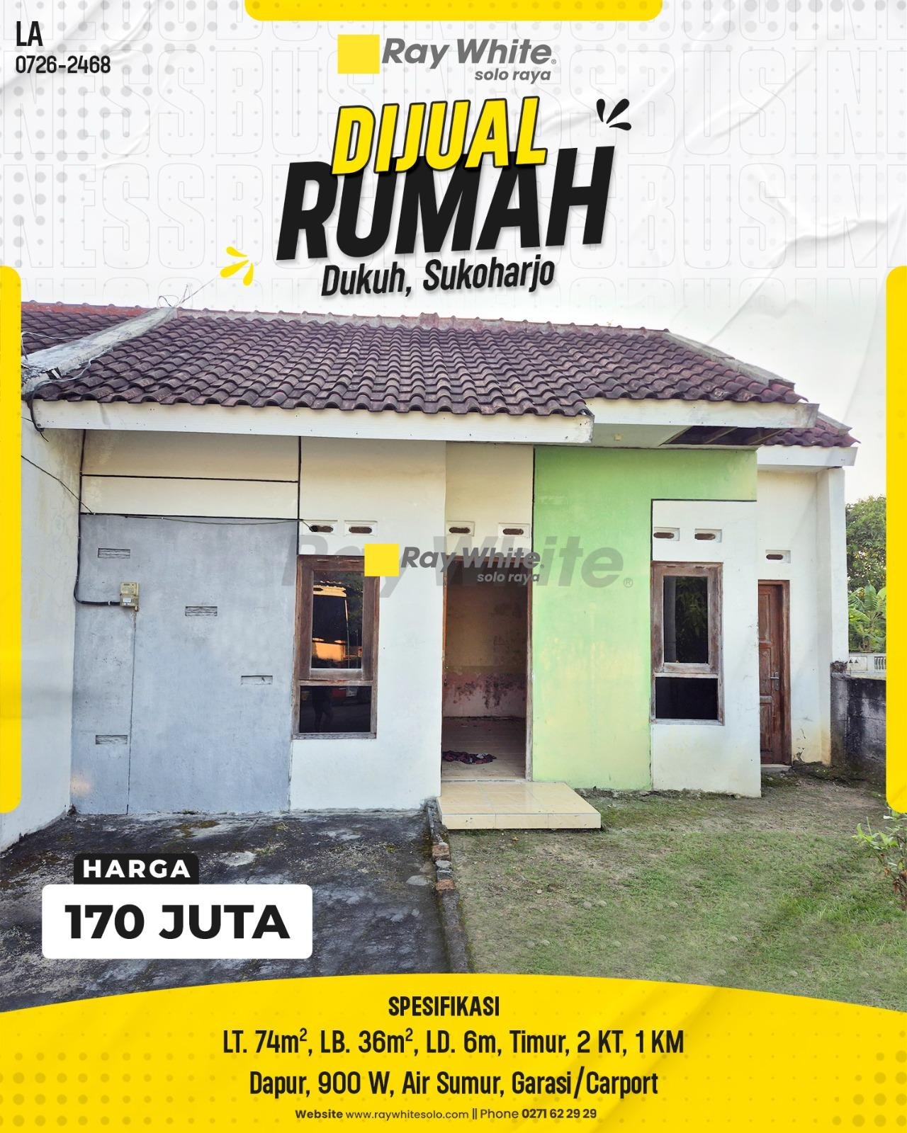Dijual Rumah Minimalis Harga Sangat Terjangkau di Perum Panorama Teduh Asri Dukuh Sukoharjo