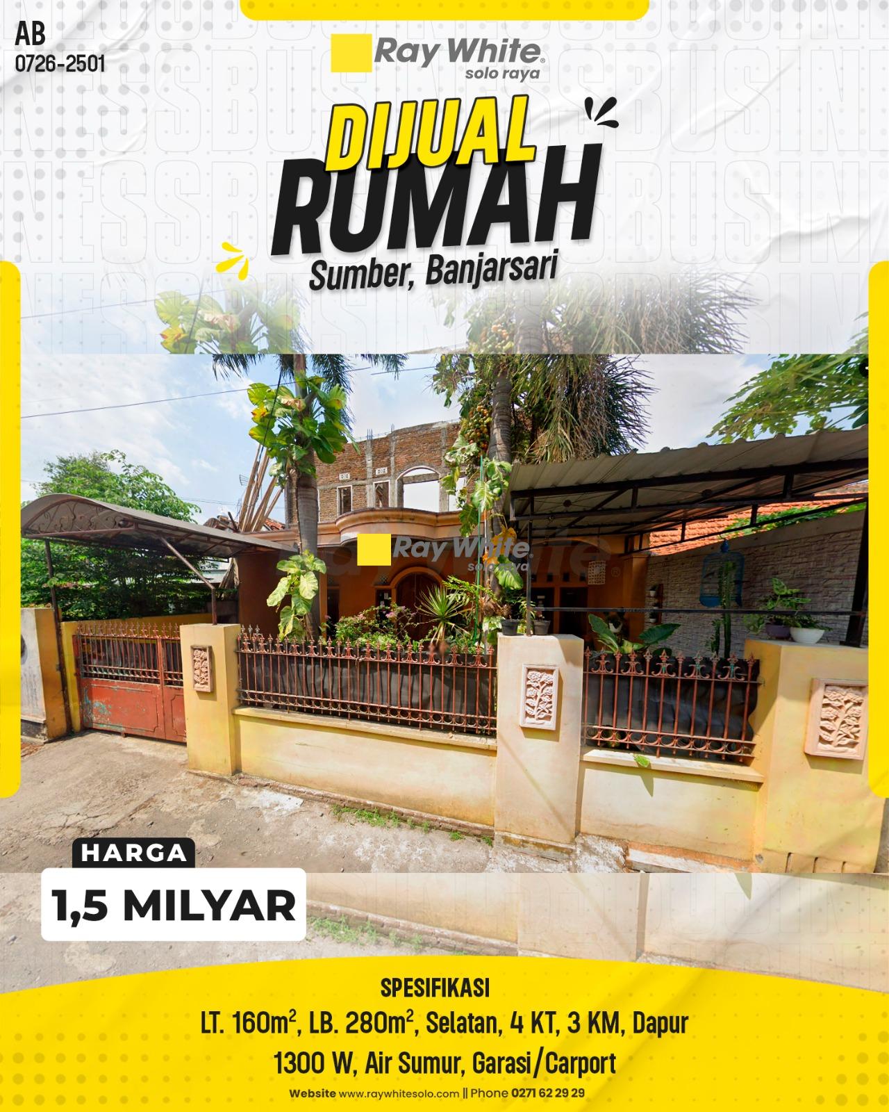 Rumah Strategis 2 Lantai Asri & Nyaman di Sumber Banjarsari Solo