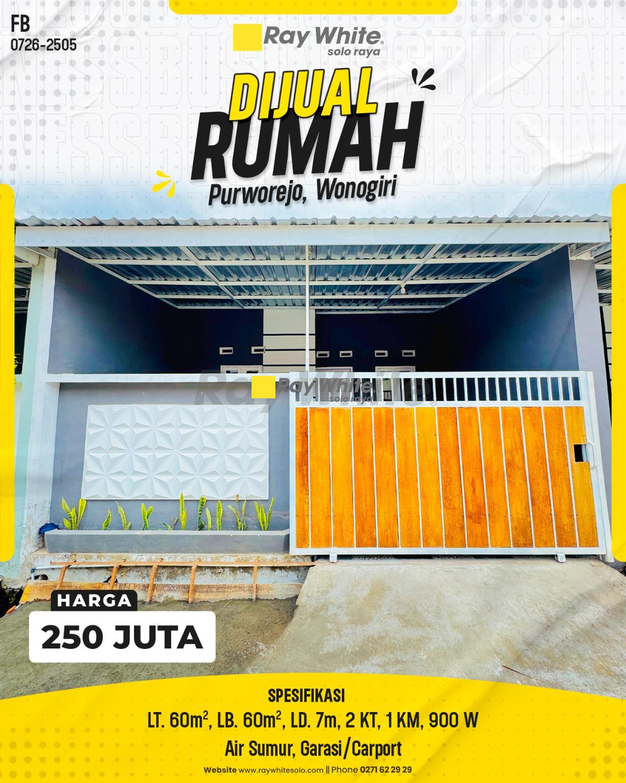 Rumah Minimalis Modern Siap Huni Harga Terjangkau di Purworejo Wonogiri