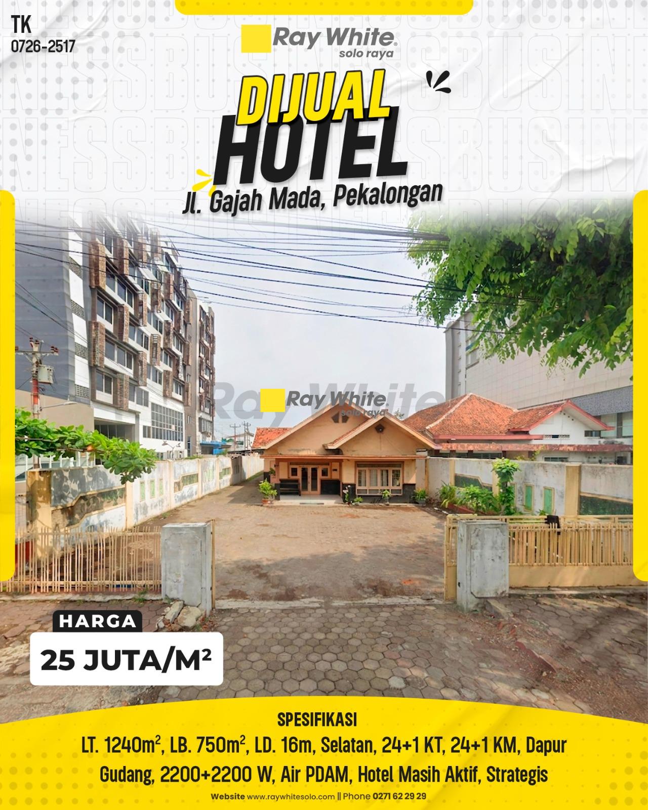 Hotel Aktif Strategis Halaman Ekstra Luas di Jalan Gajah Mada Pasirkratonkramat Pekalongan Barat