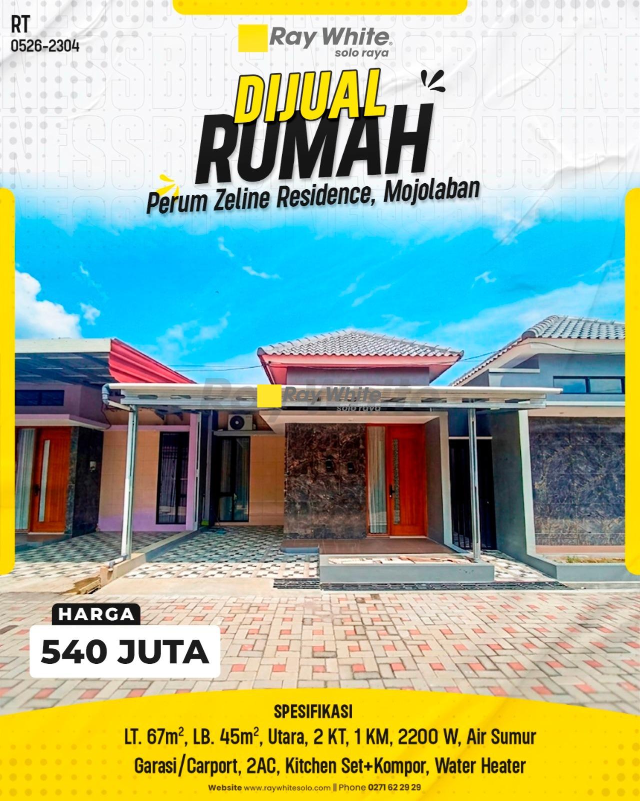 Rumah Dijual di Mojolaban Perum Zeline Residence Strategis Rapi