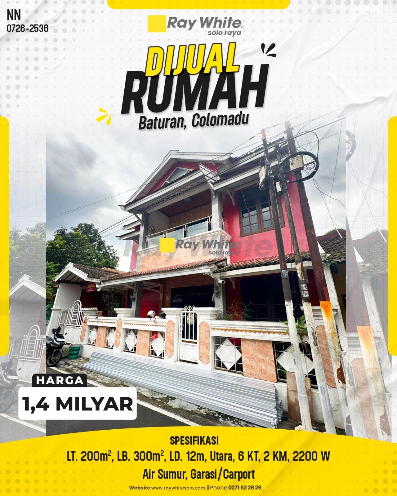 Rumah Megah 2 Lantai Muka Lebar 12m Strategis Dekat Fajar Indah & UMS di Baturan Colomadu Karanganyar