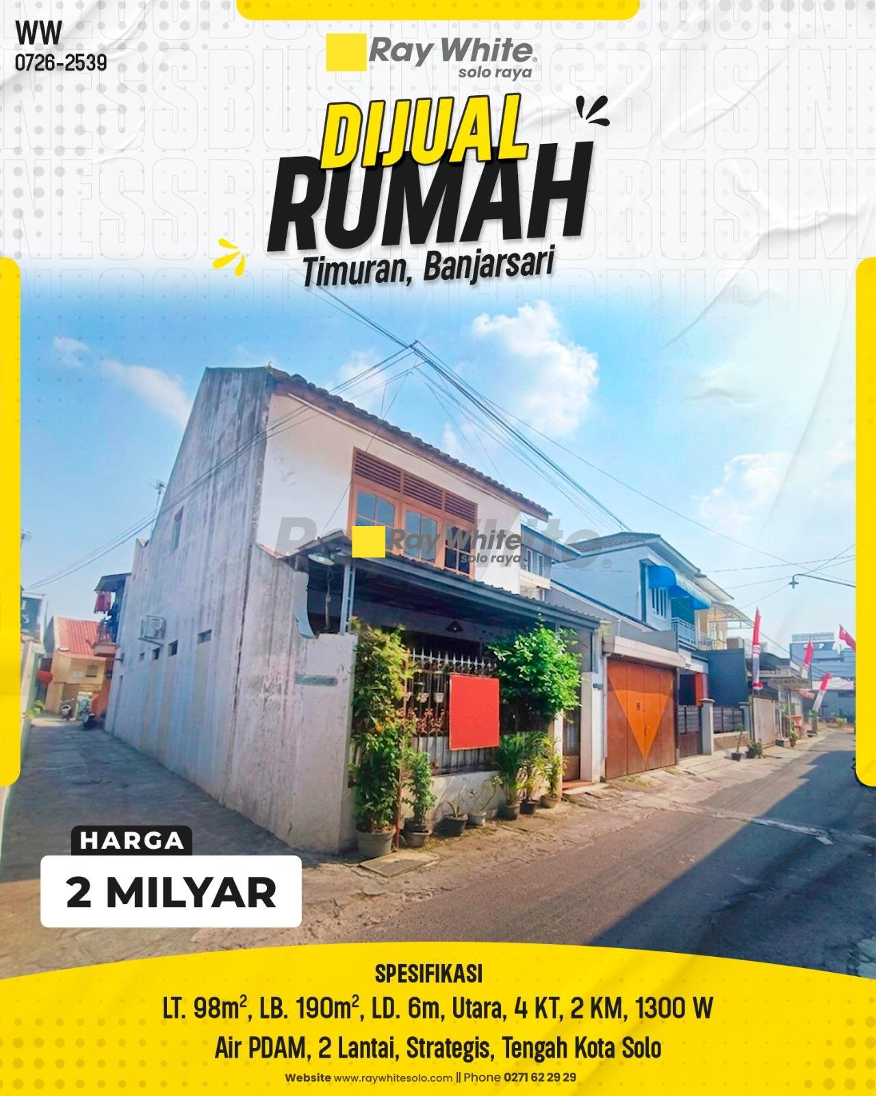 Rumah Minimalis 2 Lantai Strategis Tengah Kota Solo Dekat Solo Paragon di Timuran Banjarsari Surakarta