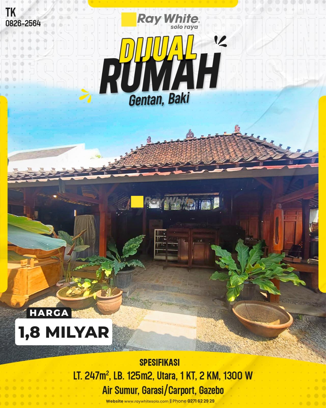 Rumah Traditional Ethnic Etnik Jawa / Limasan Gazebo (Dekat Luwes Gentan, Kampus UMS & Kota Solo)