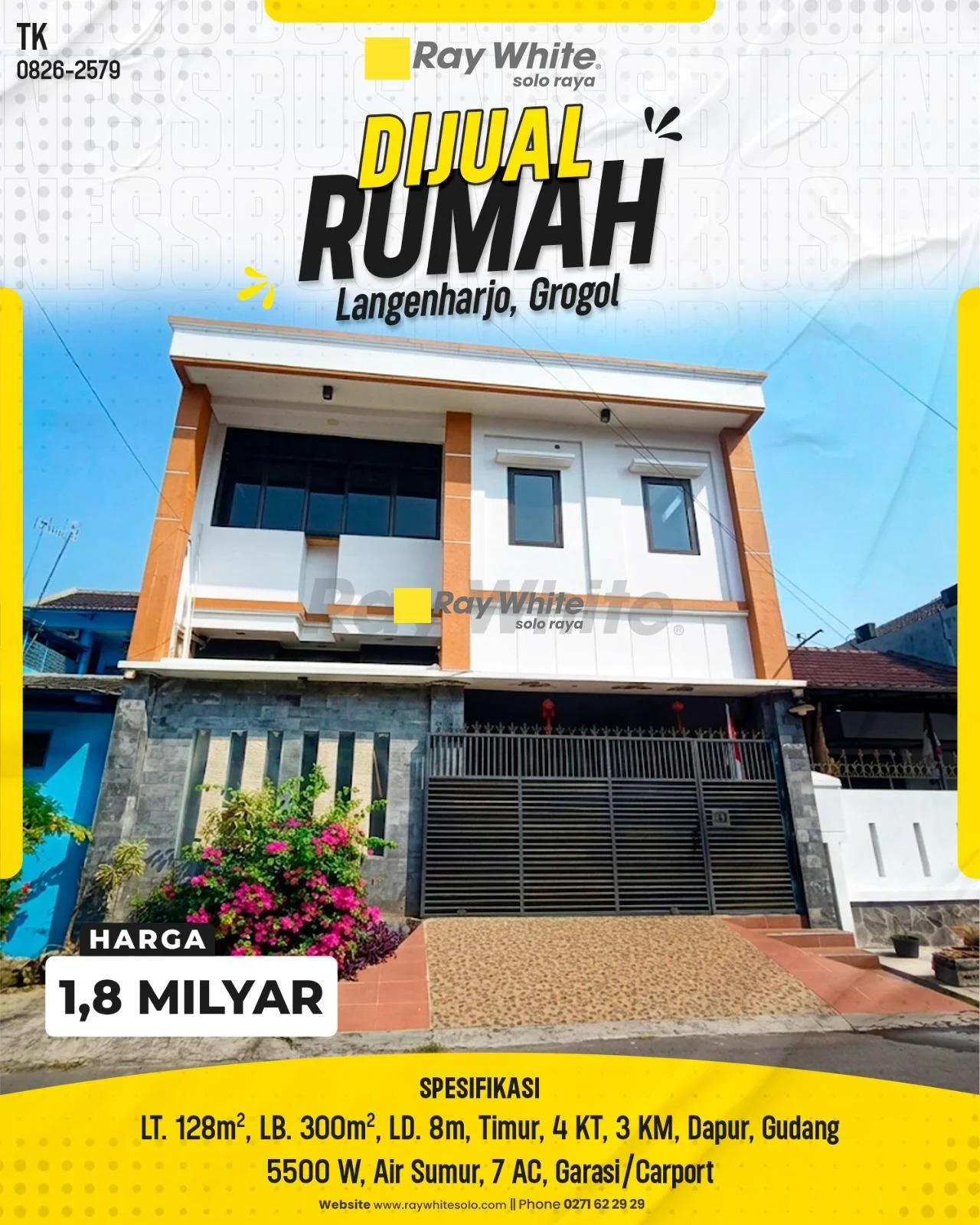 Hunian Luas Berfasilitas Lengkap dengan 7 AC di Kawasan Strategis Grogol Sukoharjo!