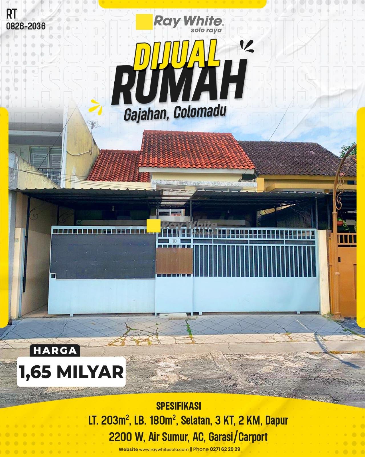 DIJUAL RUMAH MINIMALIS LUAS SIAP HUNI DI GAJAHAN, COLOMADU