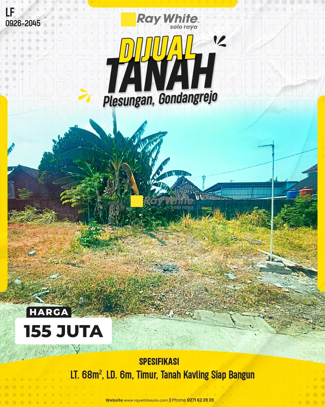DIJUAL TANAH KAVLING SIAP BANGUN MURAH DI PLESUNGAN, GONDANGREJO, KARANGANYAR