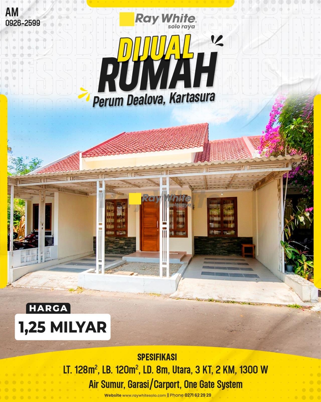 DIJUAL RUMAH MINIMALIS MODERN DI PERUMAHAN DEALOVA, PABELAN, KARTASURA, SUKOHARJO
