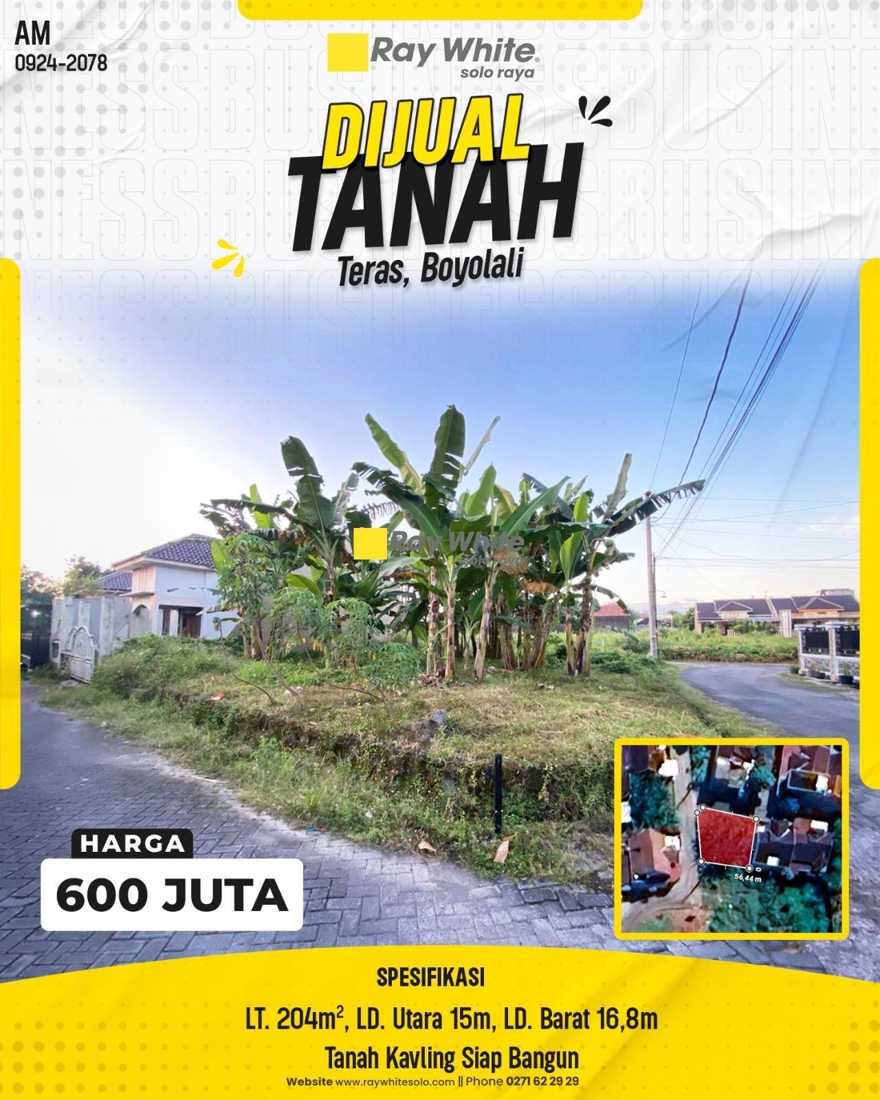 DIJUAL TANAH KAVLING SIAP BANGUN DI TERAS, BOYOLALI