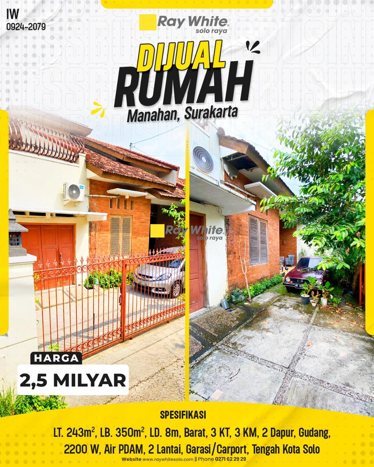 Dijual Rumah Strategis di Manahan, Surakarta
