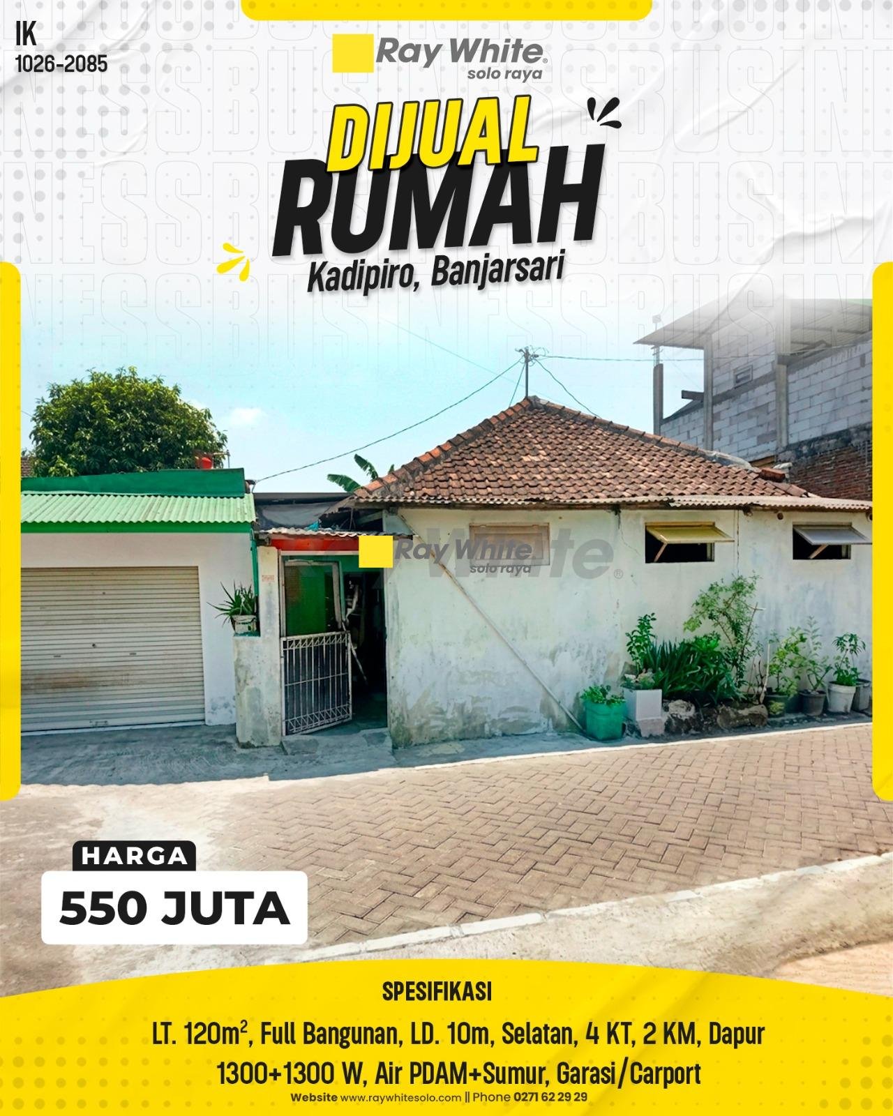 Dijual Rumah Strategis di Kadipiro, Banjarsari, Surakarta