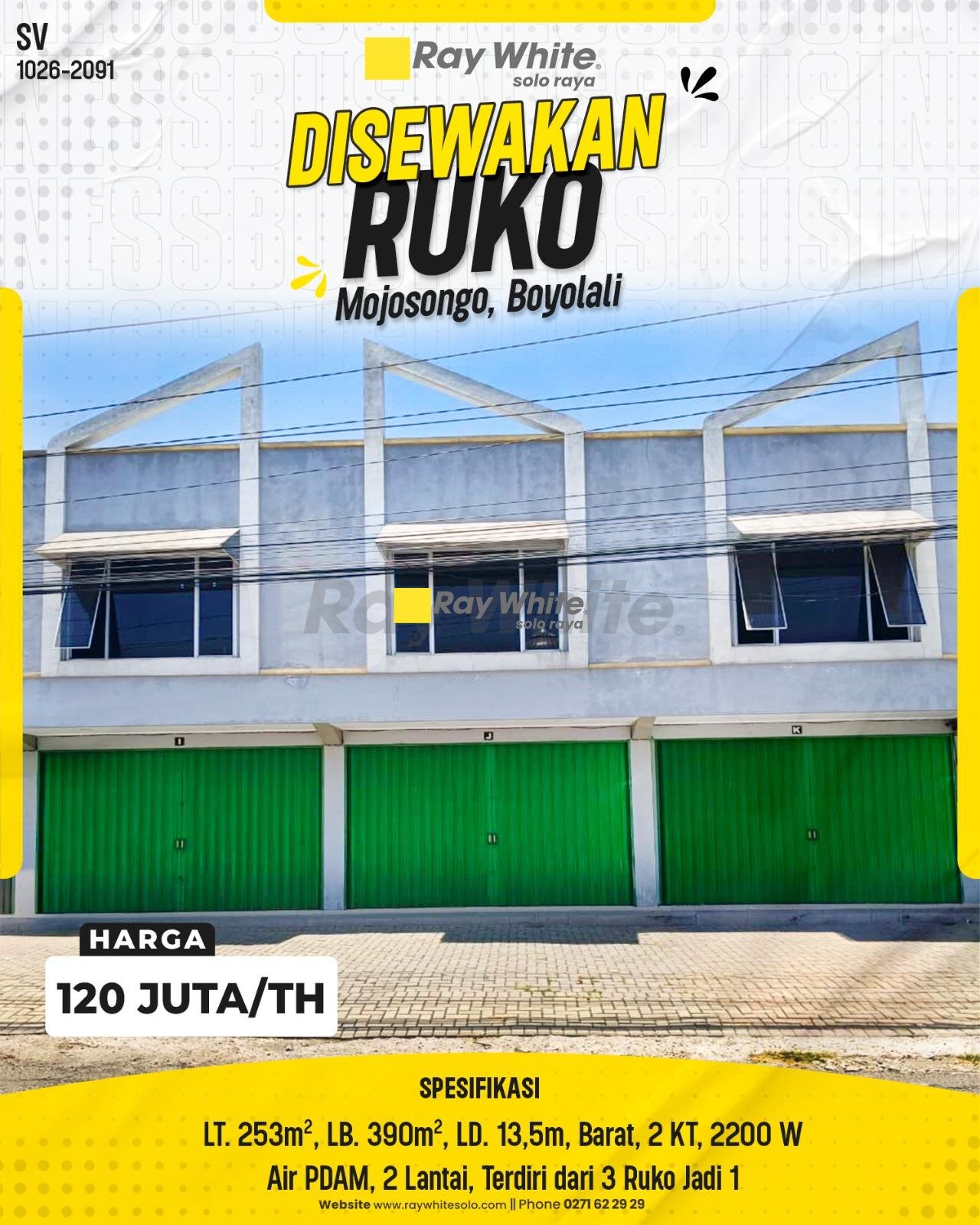 Disewakan Ruko Strategis di Mojosongo, Boyolali