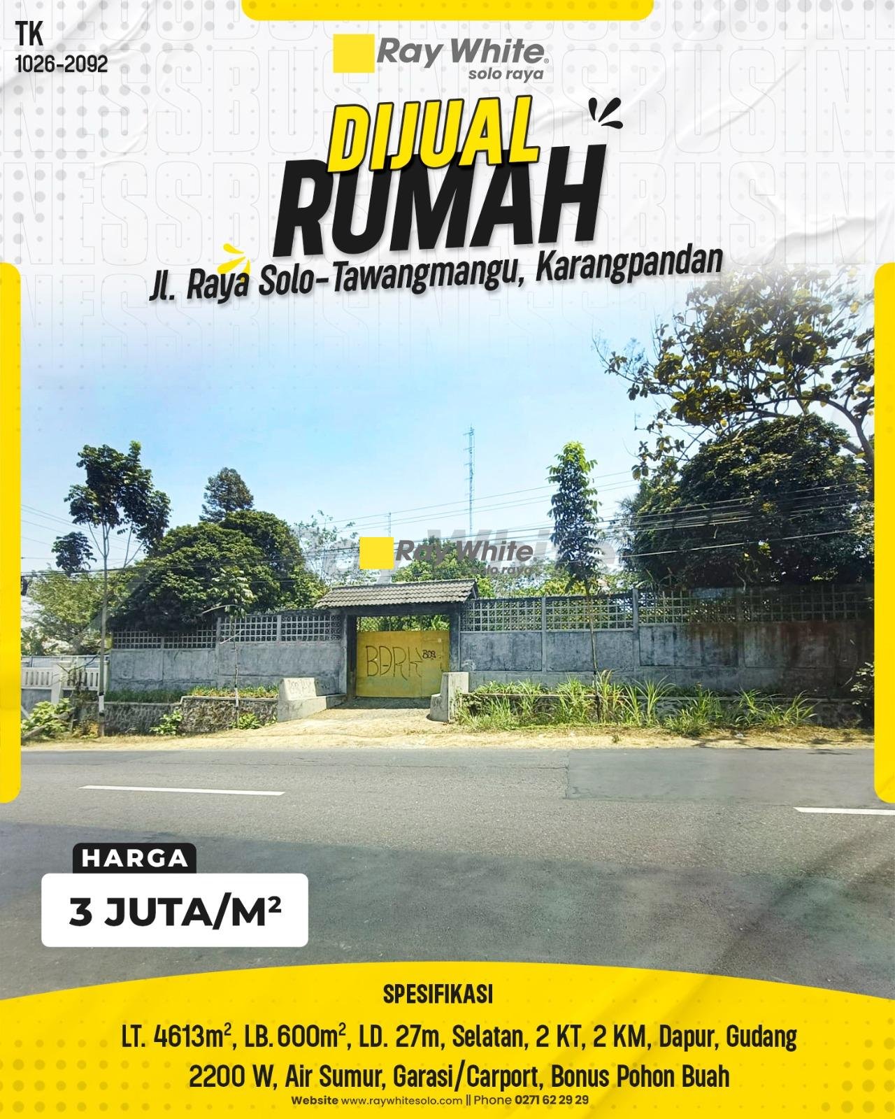 Dijual Rumah Strategis di ruas jalan wisata di Karangpandan, Karanganyar