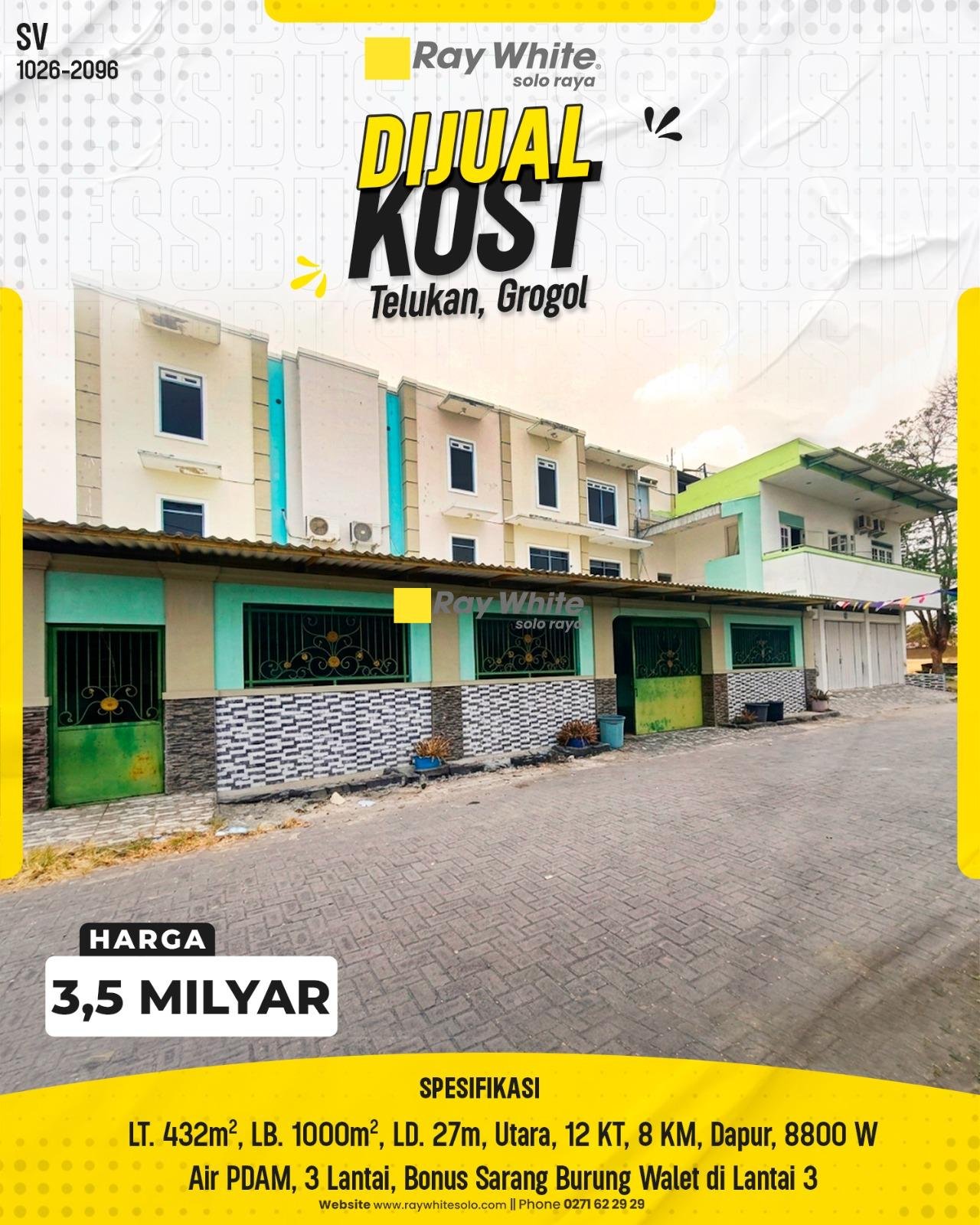 DIJUAL RUMAH KOST MEWAH & PROSPEKTIF DI TELUKAN, GROGOL