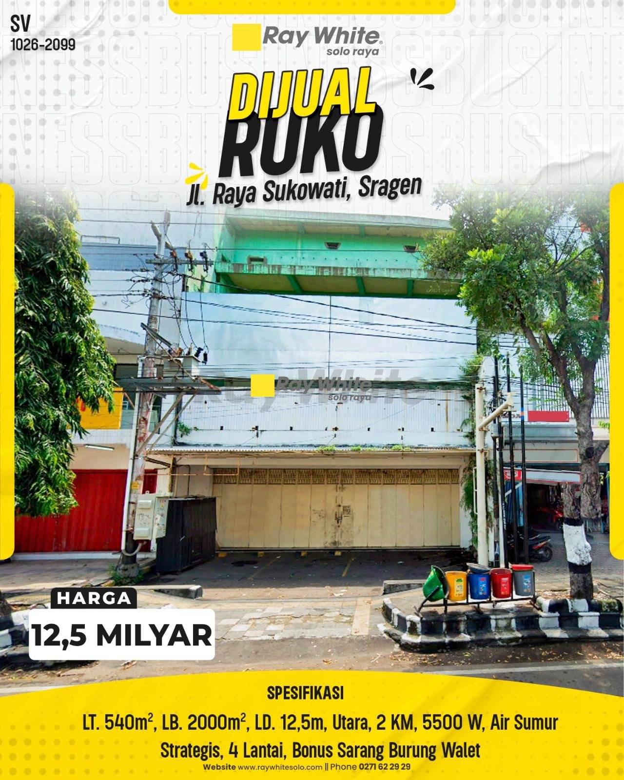 DIJUAL RUKO PREMIUM DI JL. RAYA SUKOWATI, SRAGEN