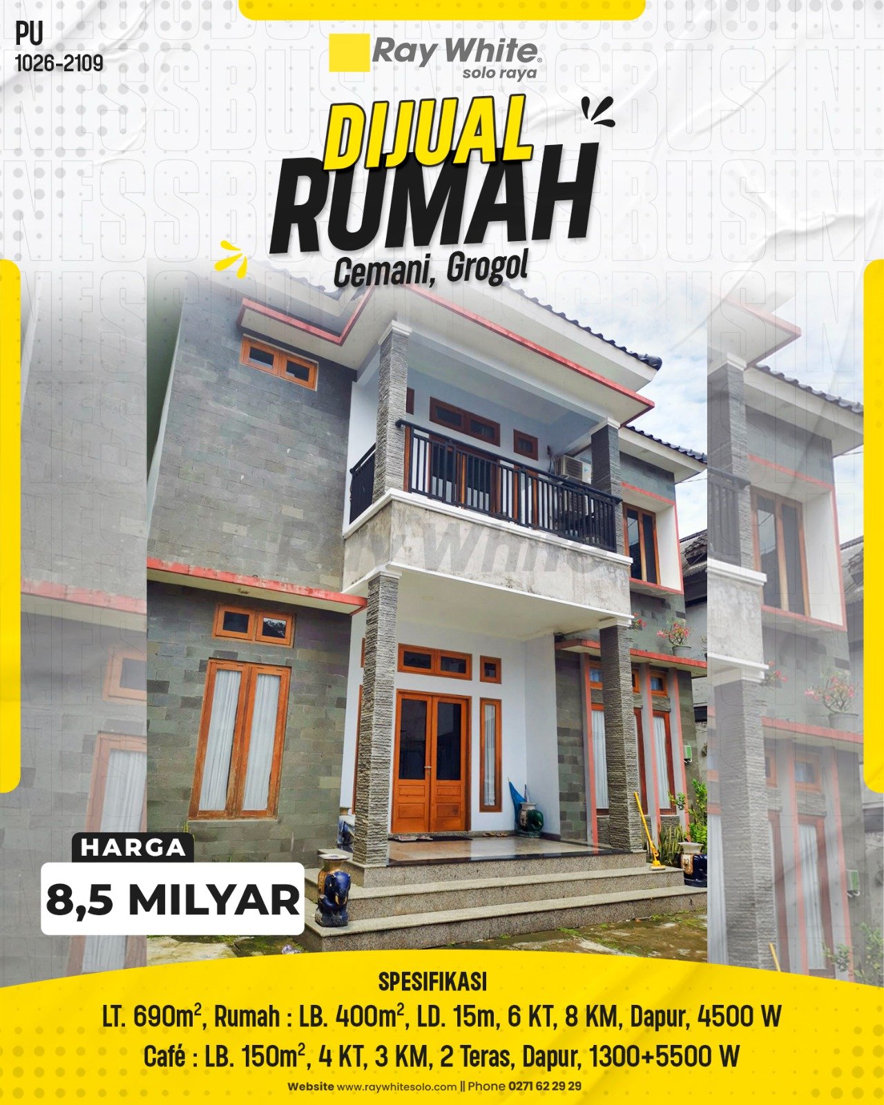 Dijual Rumah + Bangunan Café Mewah di Cemani, Grogol