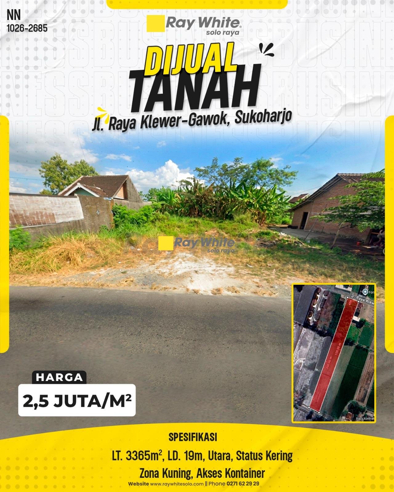 Dijual Tanah Strategis di Sraten, Sukoharjo