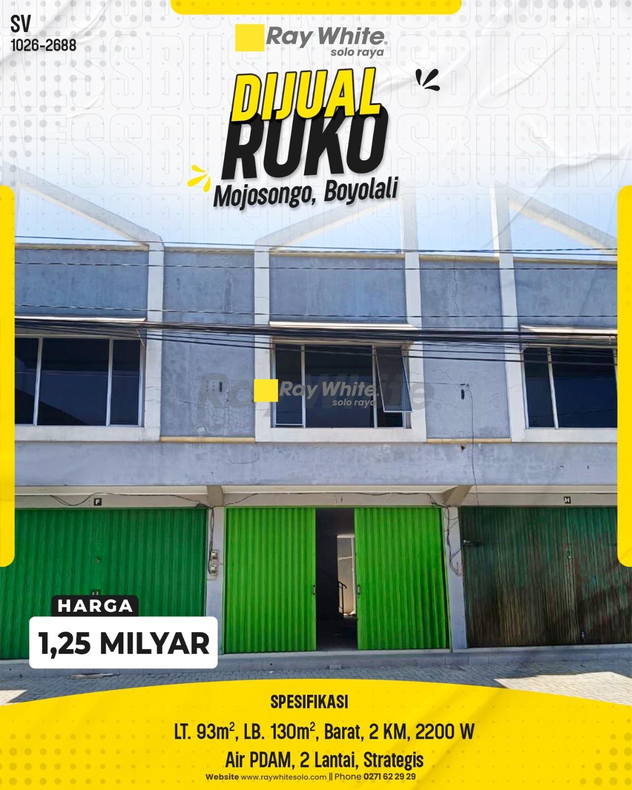 Dijual Ruko Strategis di Mojosongo, Boyolali