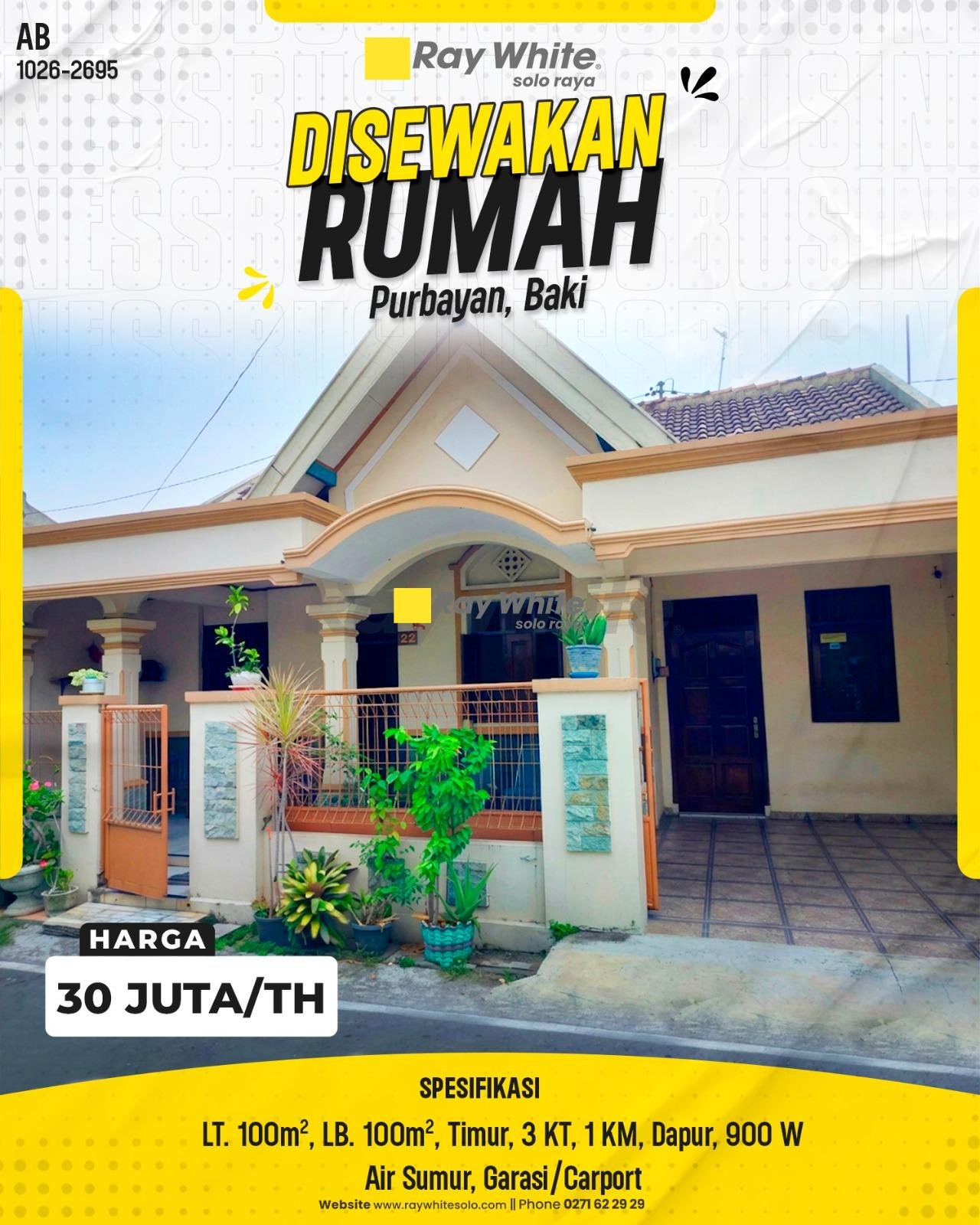 DISEWAKAN RUMAH HUNIAN DI PURBAYAN, BAKI