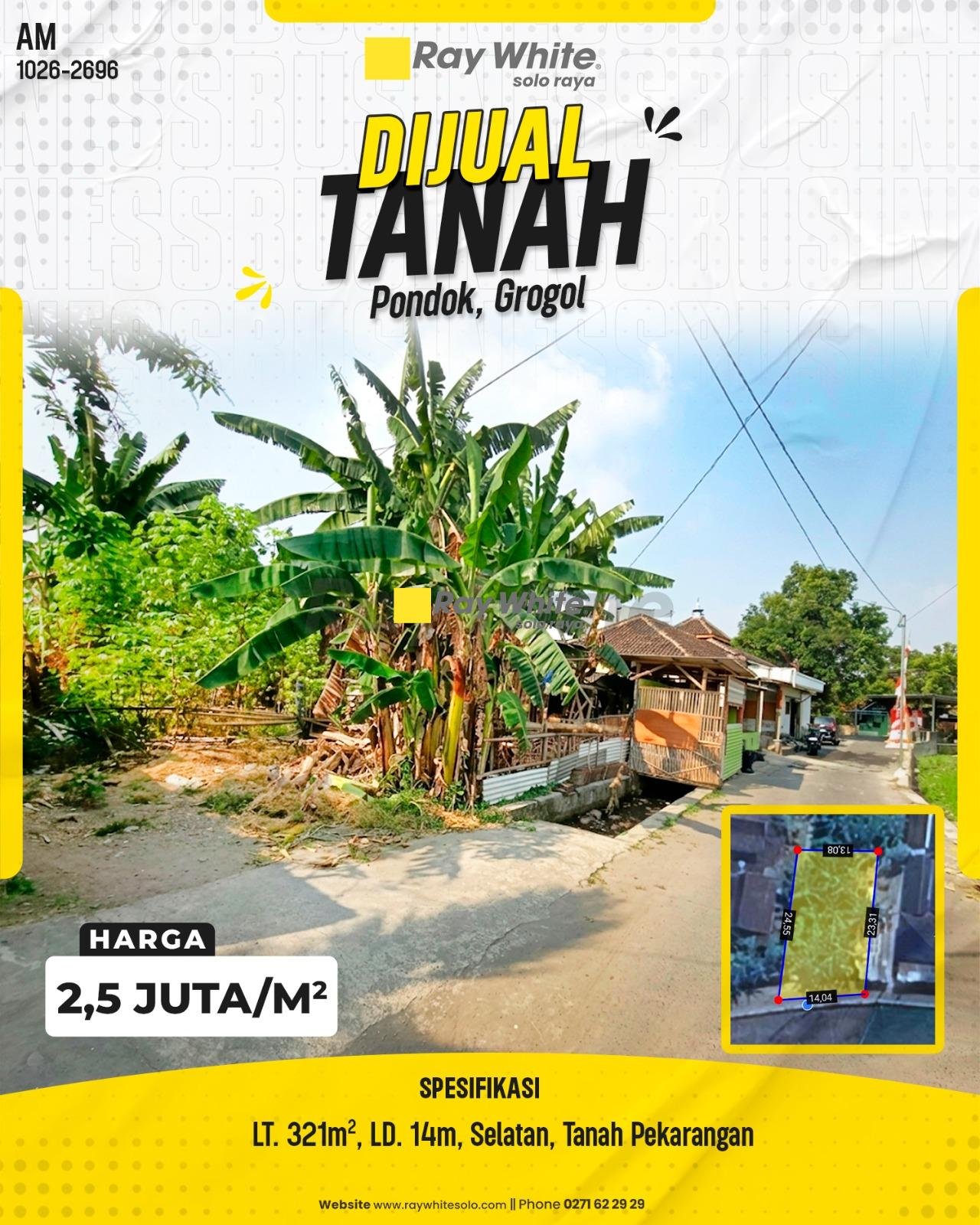 DIJUAL TANAH PEKARANGAN DI PONDOK, GROGOL