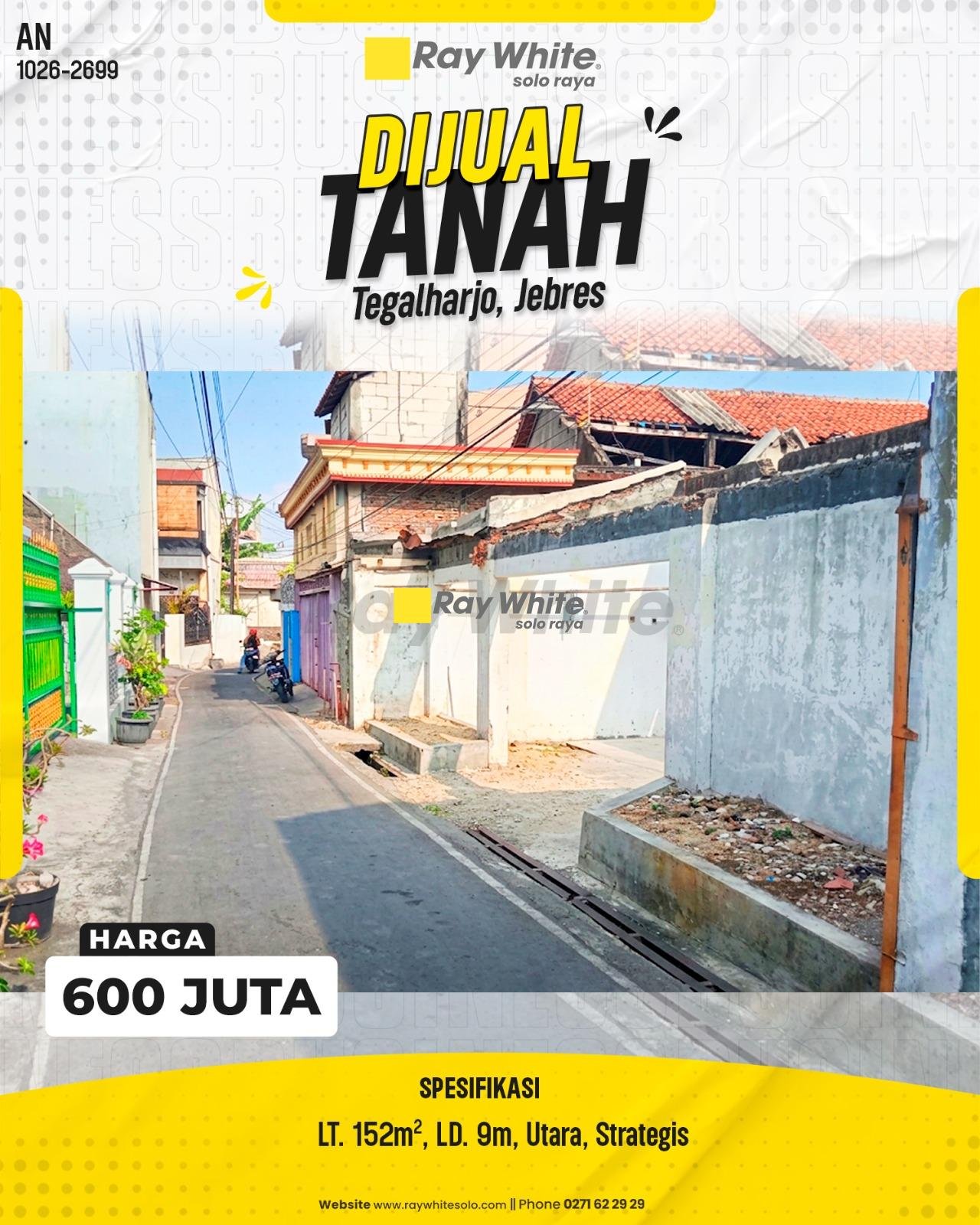 DIJUAL TANAH STRATEGIS DI TEGALHARJO, JEBRES
