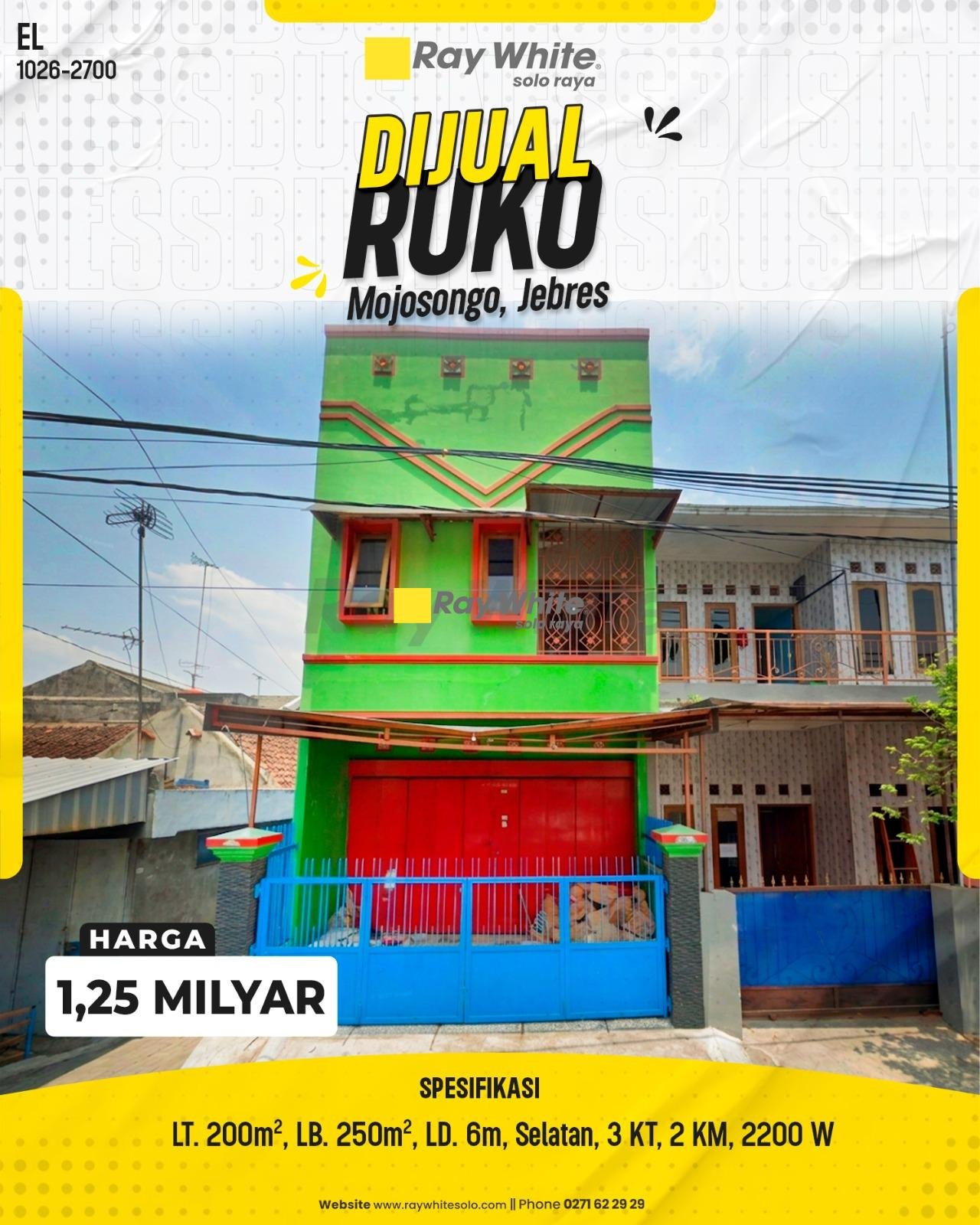 DIJUAL RUKO STRATEGIS DI MOJOSONGO, JEBRES