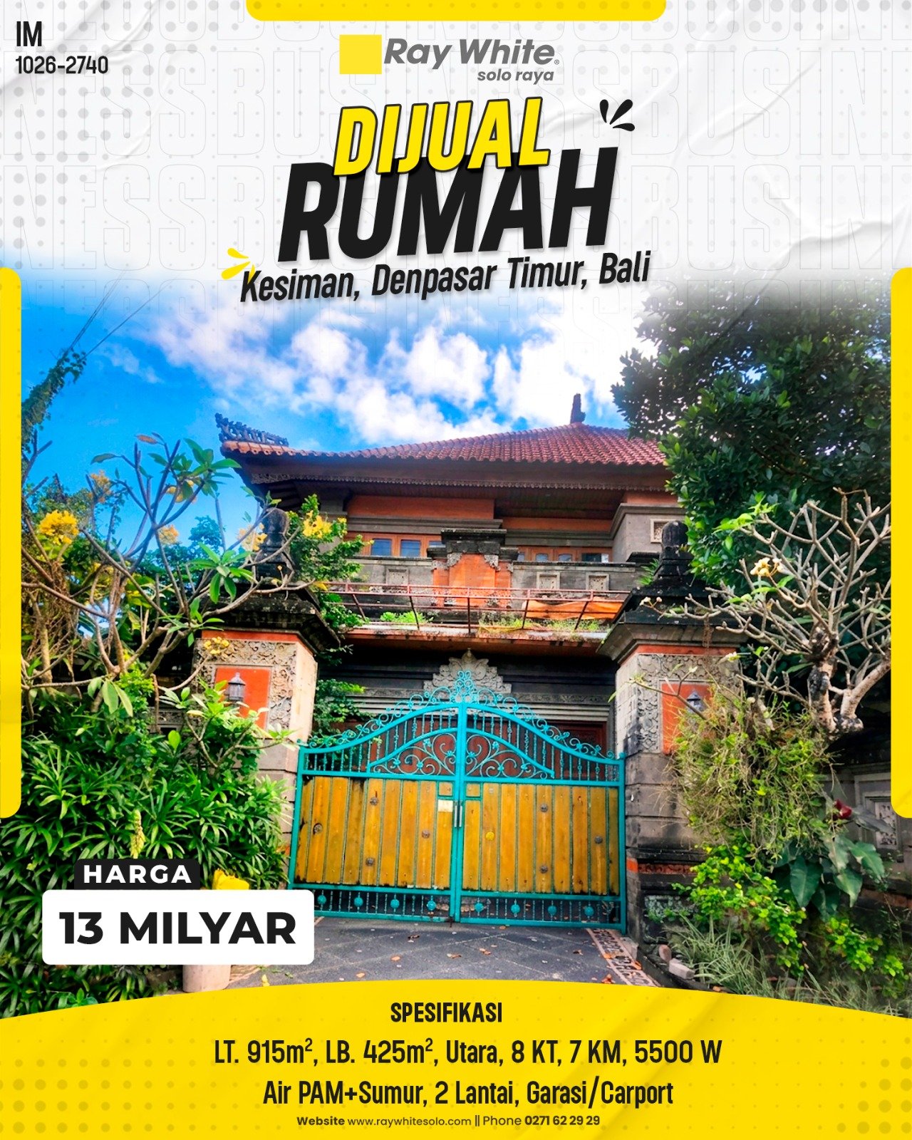 Dijual Rumah Mewah Bergaya Ornamen Bali di Kesiman, Denpasar Timur